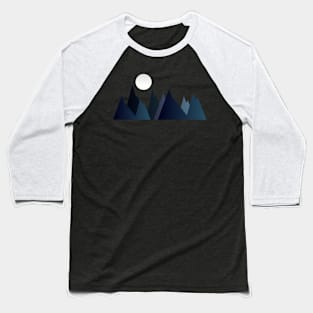 MOON AND MOUNTAINS, GEOMETRIC LANDSCAPE Baseball T-Shirt